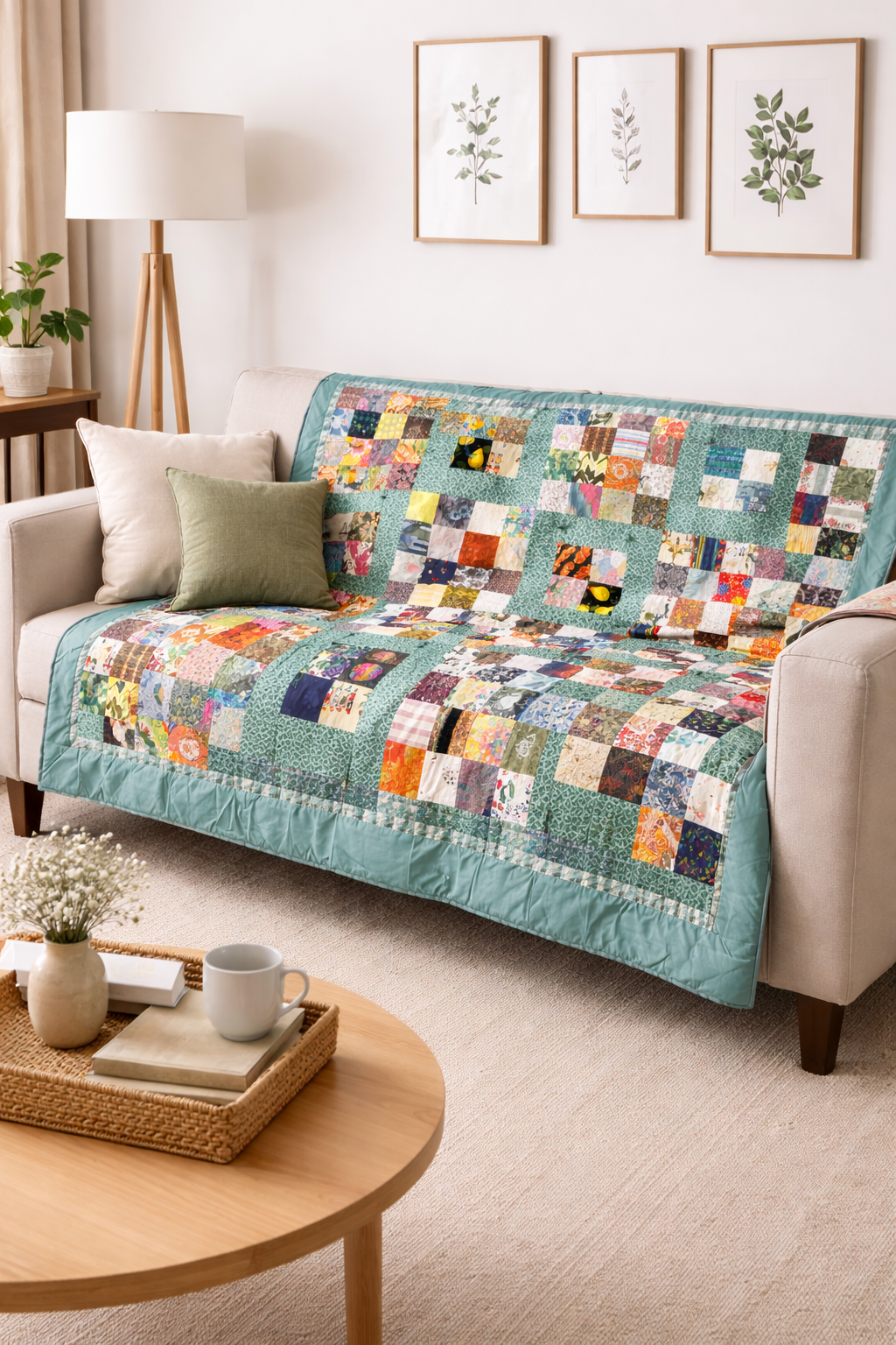 Покрывало пэчворк ручной работы 150х200 см. Испанские мотивы