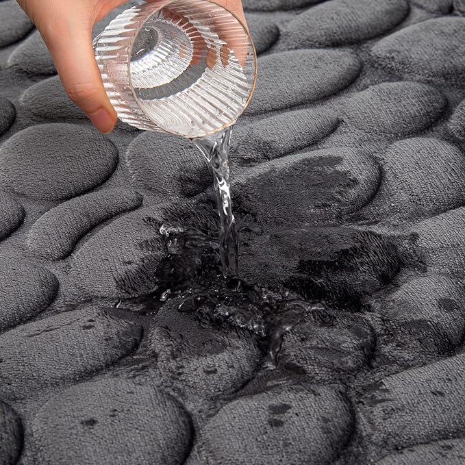 Набор ковриков в ванную и туалет Stone Premium Memory Foam 2в1 80х50/60х40 см Чёрный (NKPS0004) - фото 6 Набор ковриков в ванную и туалет Stone Premium Memory Foam 2в1 80х50/60х40 см Чёрный (NKPS0004) - фото 6