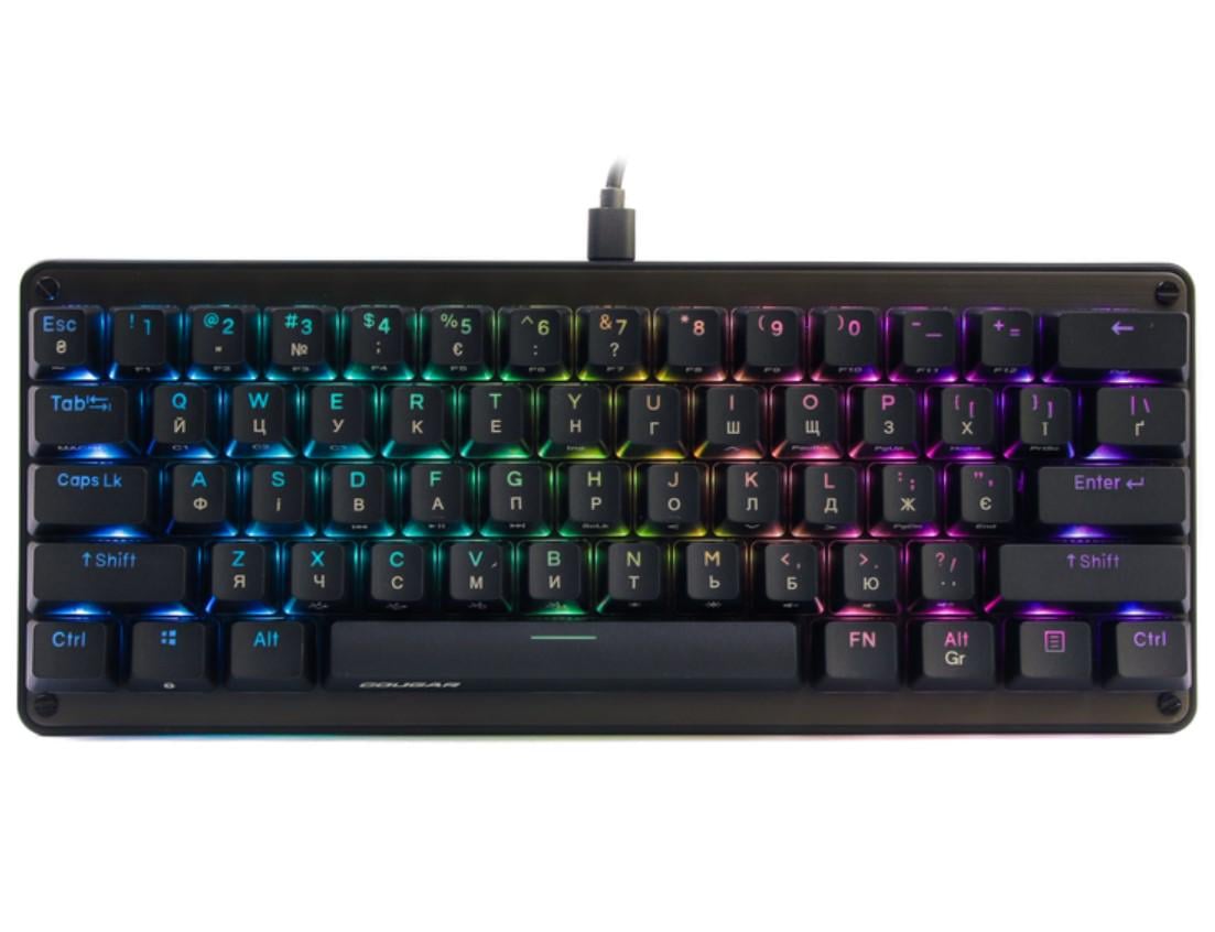 Клавиатура механическая игровая с подсветкой Cougar Puri PIX Mini RGB USB Black Eng/Ukr