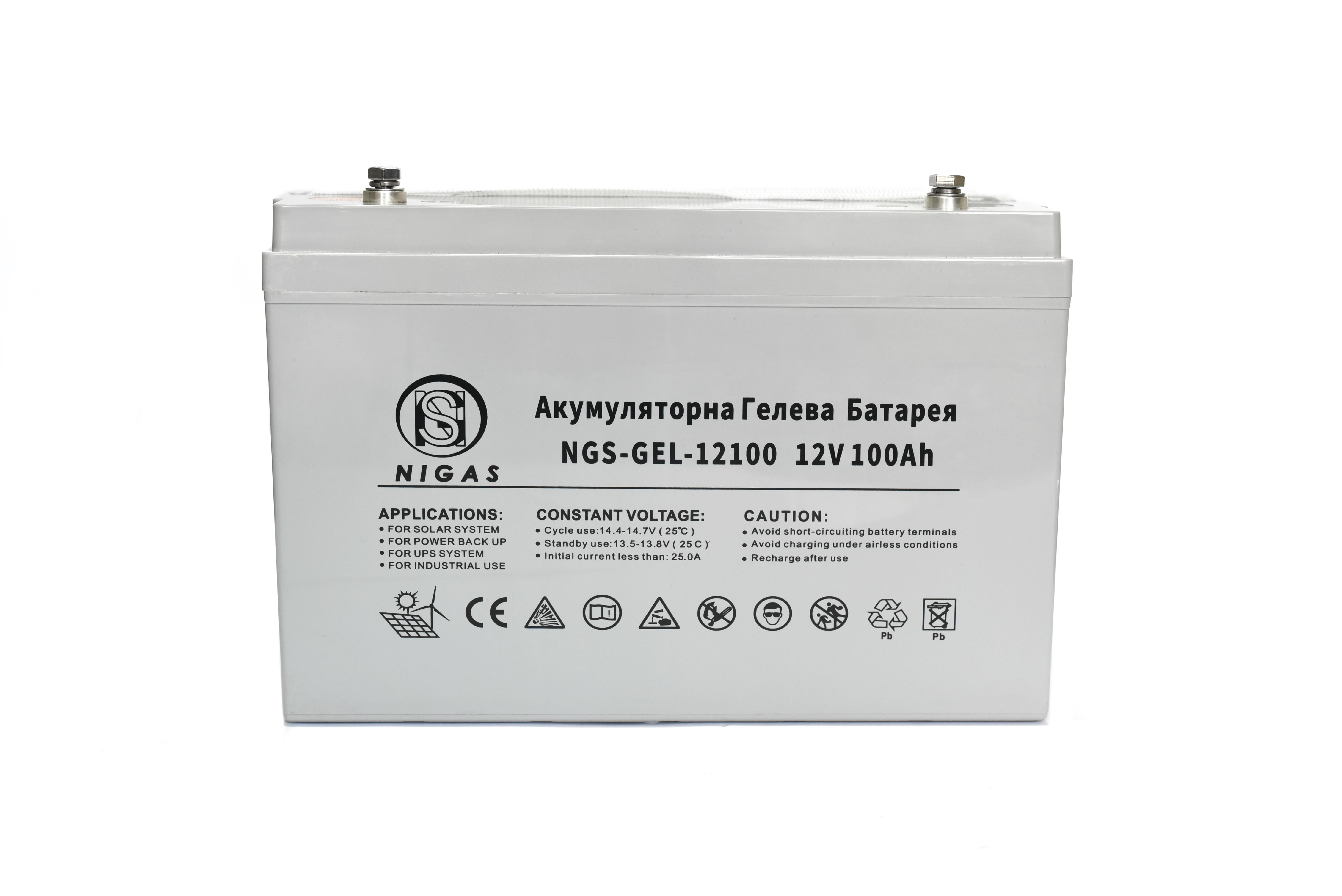 Батарея акумуляторна гелева Nigas NGS-GEL-12100 12 V 100 Ah (10307144) - фото 2 Батарея акумуляторна гелева Nigas NGS-GEL-12100 12 V 100 Ah (10307144) - фото 2