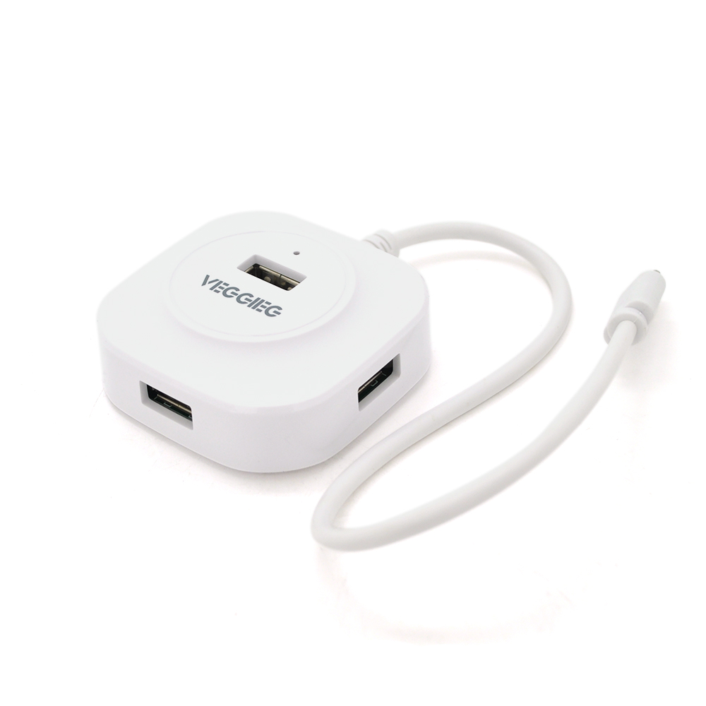 Хаб VEGGIEG V-C242 Type-C 4 порти USB 2.0 20 см White (YUT_V7909) Хаб VEGGIEG V-C242 Type-C 4 порти USB 2.0 20 см White (YUT_V7909)