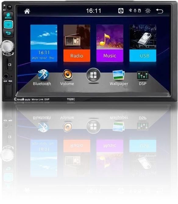 Автомагнітола 2din 7" USB SD Bluetooth/пульт на кермо 7028C - фото 1