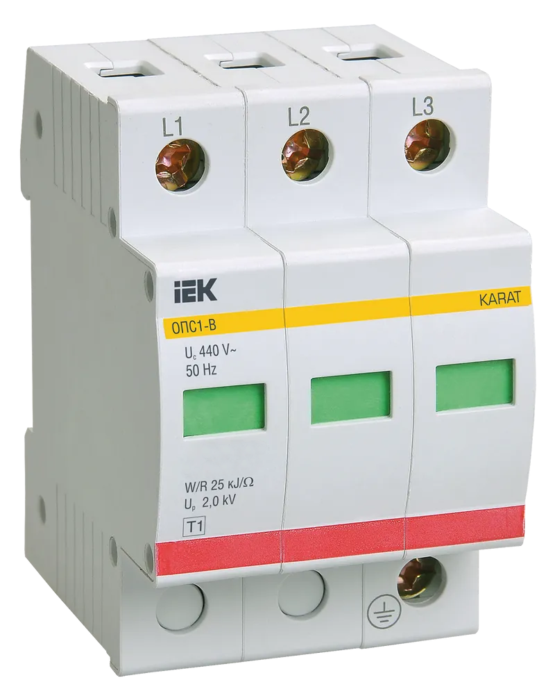 Ограничитель перенапряжения УЕК ОПС1-B 3Р 60кА 400В (MOP20-3-B)