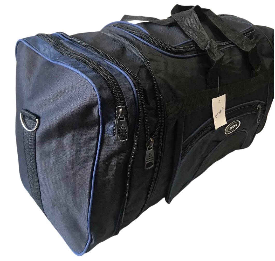 Сумка дорожня с довгим ремінем через плече 70 л Чорний із синім (813-2B) - фото 2