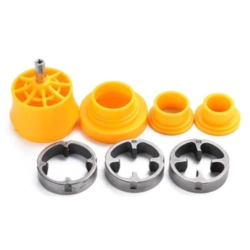 Набір сантехнічний на дриль для нарізки різьби пластикових ППР труб 7 шт. (957087) Набір сантехнічний на дриль для нарізки різьби пластикових ППР труб 7 шт. (957087)