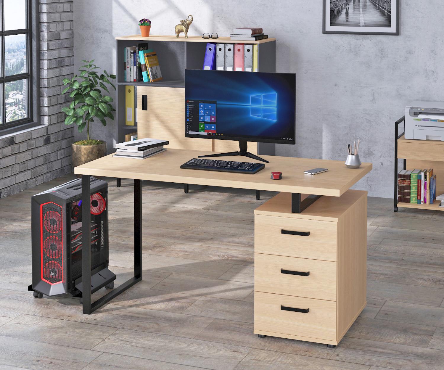 Письмовий стіл Loft design L-27 MAX Дуб Борас/Чорний