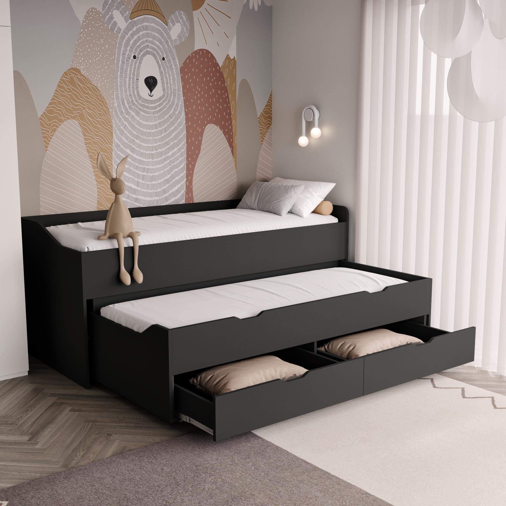 Ліжко дитяче Furnigrade ЛД-1 1932х840х832 мм Антрацит