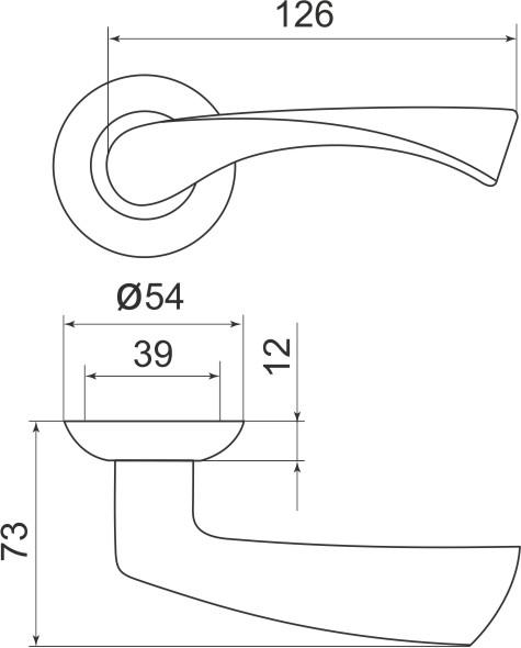 Ручка раздельная ARMADILLO Corona LD23-1SN/CP-3 матовый никель/хром (13738) - фото 2