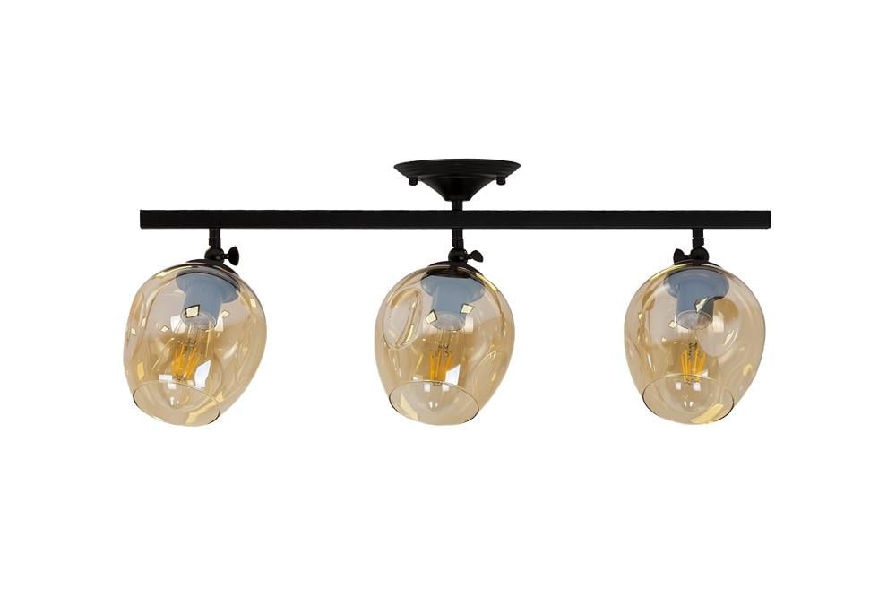 Люстра Levistella 756XPR0231F-3 BK+BR с тремя плафонами Черный/Бронзовый (1887935542)