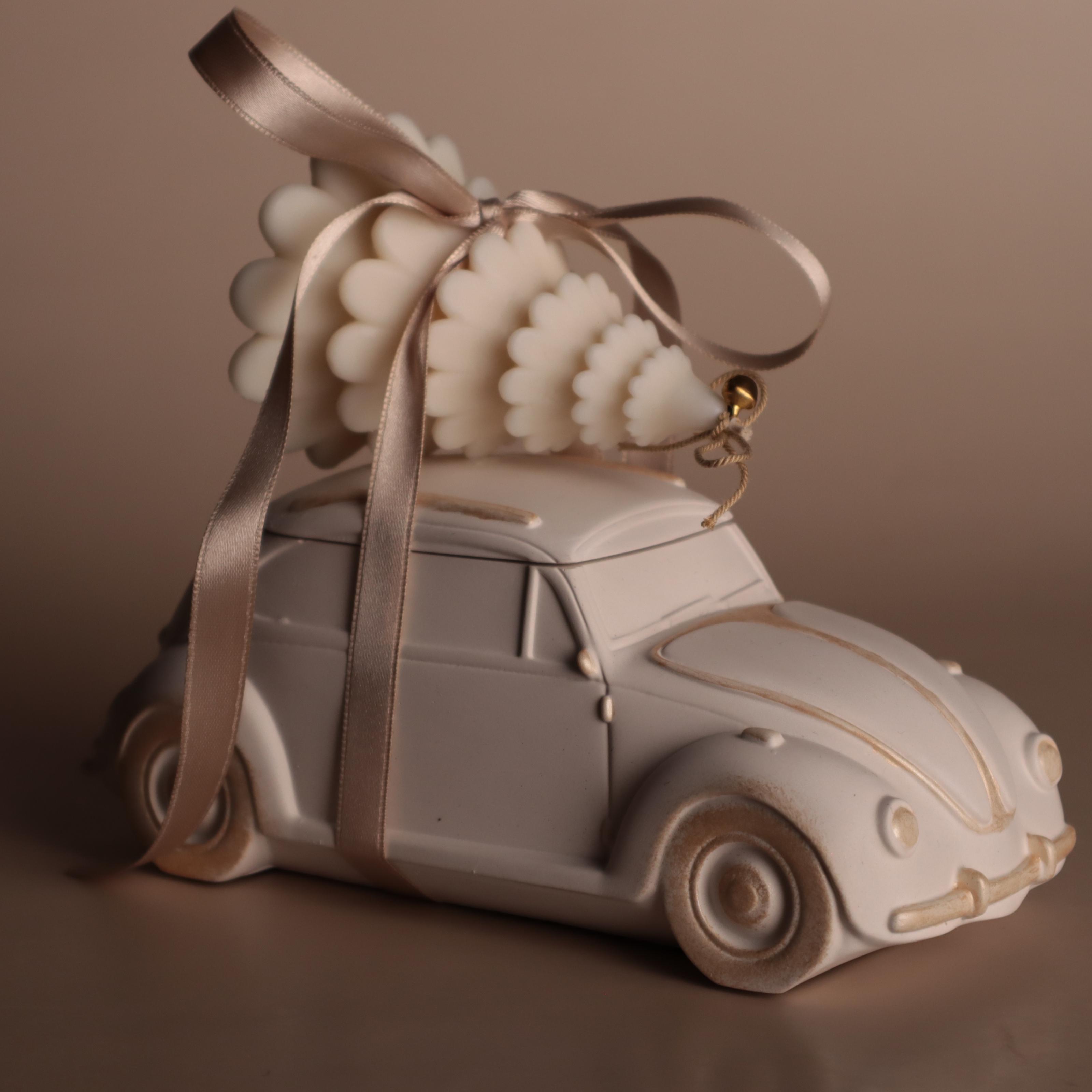 Подарунковий набір аромасвічок Wax Harmony Ваніль Машинка з Ялинкою Білий (300571)