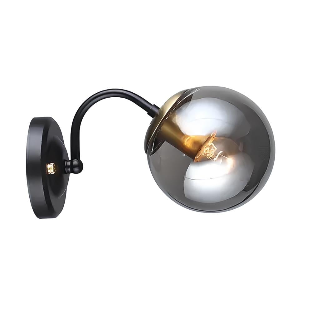 Светильник настенный шар Light House SR-20750/1W BK/COP L245хW130хH135 E27 плафон дымчатый Черный/Медный