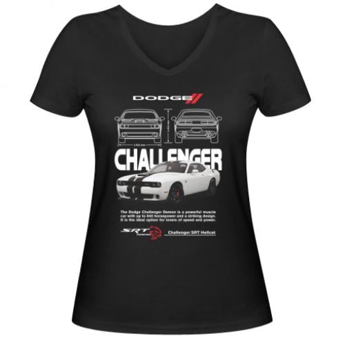 Футболка женская с V-образным вырезом CHALLENGER-BLANCO M Черный (18663897-2-209260-M)