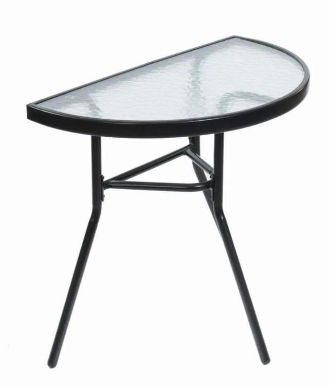 Столик Bonro B-1913 для балкона/тераси/саду напівкруглий Чорний (5622)