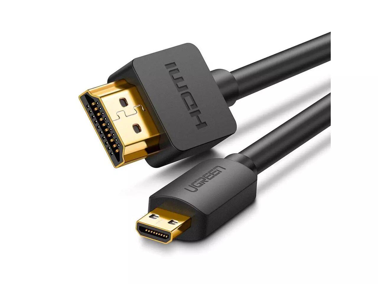 Кабель UGREEN HD108 Micro HDMI to HDMI 1 м Black (30148)