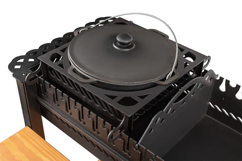 Мангал гриль Smoke House BBQ Garden комплектація Maximum 1200х600х850 мм на 20 шампурів з ґратами кришкою (27860590) - фото 6 Мангал гриль Smoke House BBQ Garden комплектація Maximum 1200х600х850 мм на 20 шампурів з ґратами кришкою (27860590) - фото 6