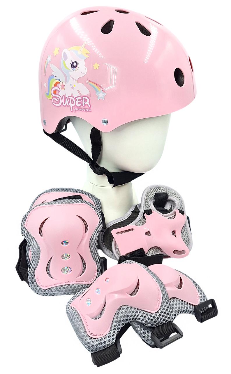 Комплект детский шлем и защита Yongkang GB24429-2009 S Единорог р. 5-9 Розовый (G0001136)