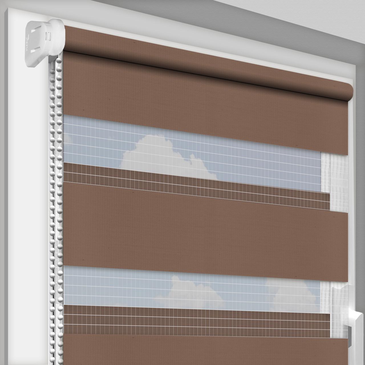 Рулонная штора День-Ночь DECO SHARM Secret Impress DN 202 800x1600 мм Светло-коричневый (DN202-21)