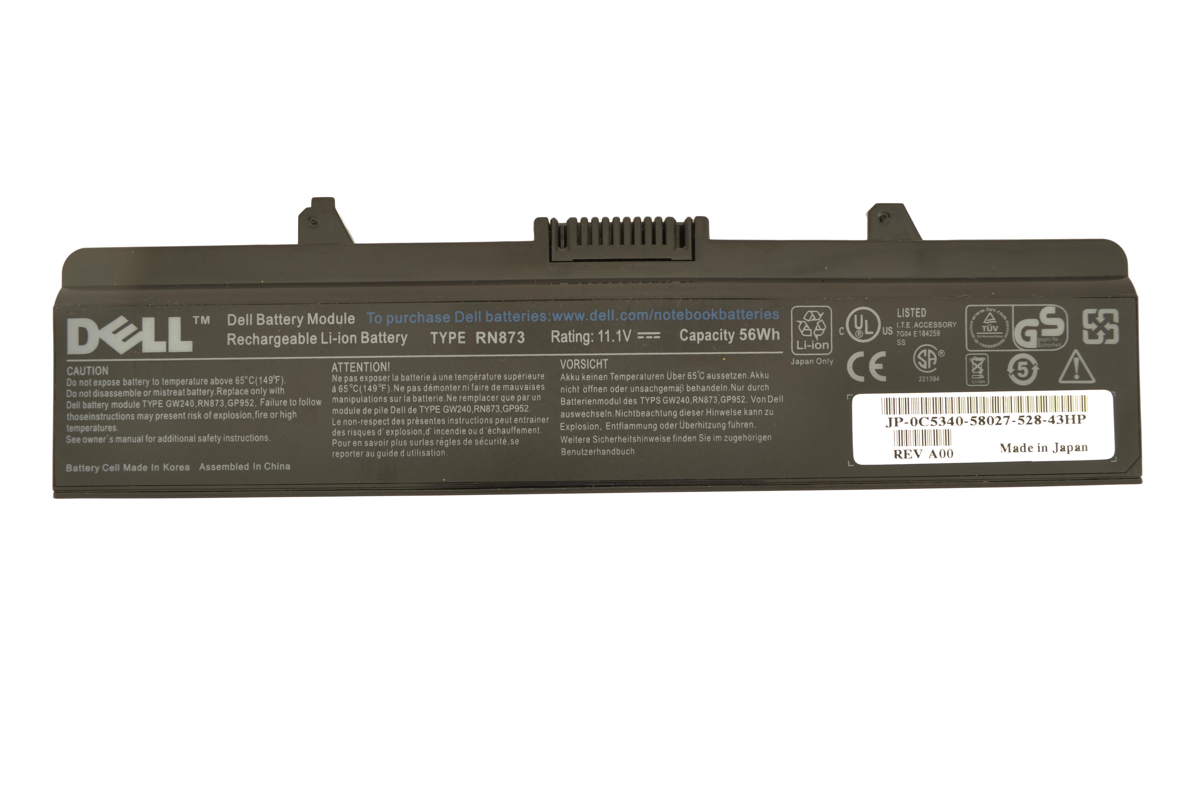 Аккумулятор для ноутбука Dell RN873 Inspiron 1525 11,1 V 5200 mAh