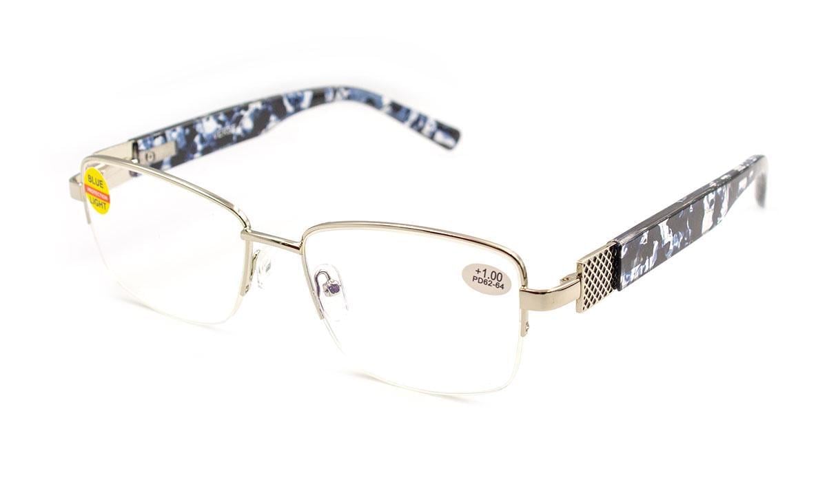 Окуляри для зору в металевій оправі Verse 25015-C1 Blueblocker +0,75