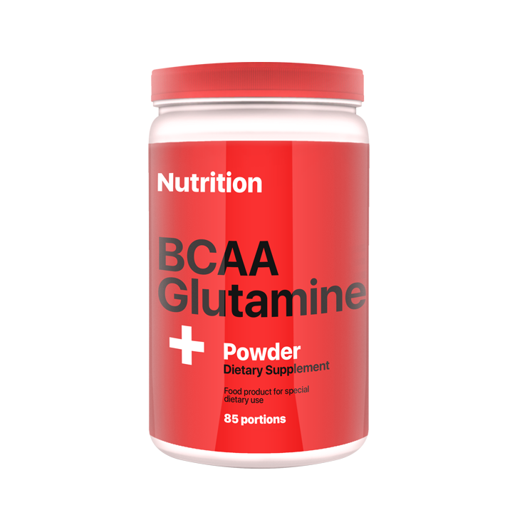 Амінокислота BCAA для спорту AB PRO BCAA + Glutamine Powder 1000 г 84 порцій Полуниця