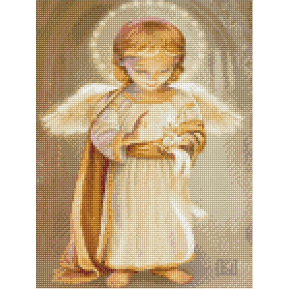 Алмазная мозаика Strateg Ангелочек с огнем 30х40 см (HX002)