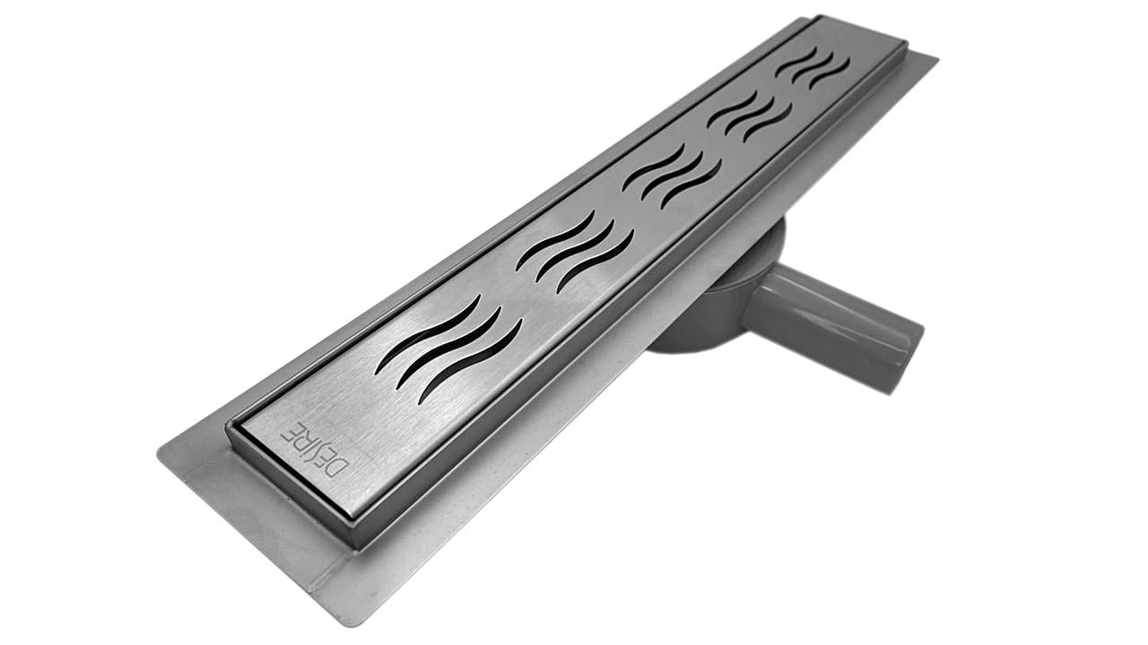 Линейный трап из нержавейки с поворотным сифоном DESIRE Wave 700 мм