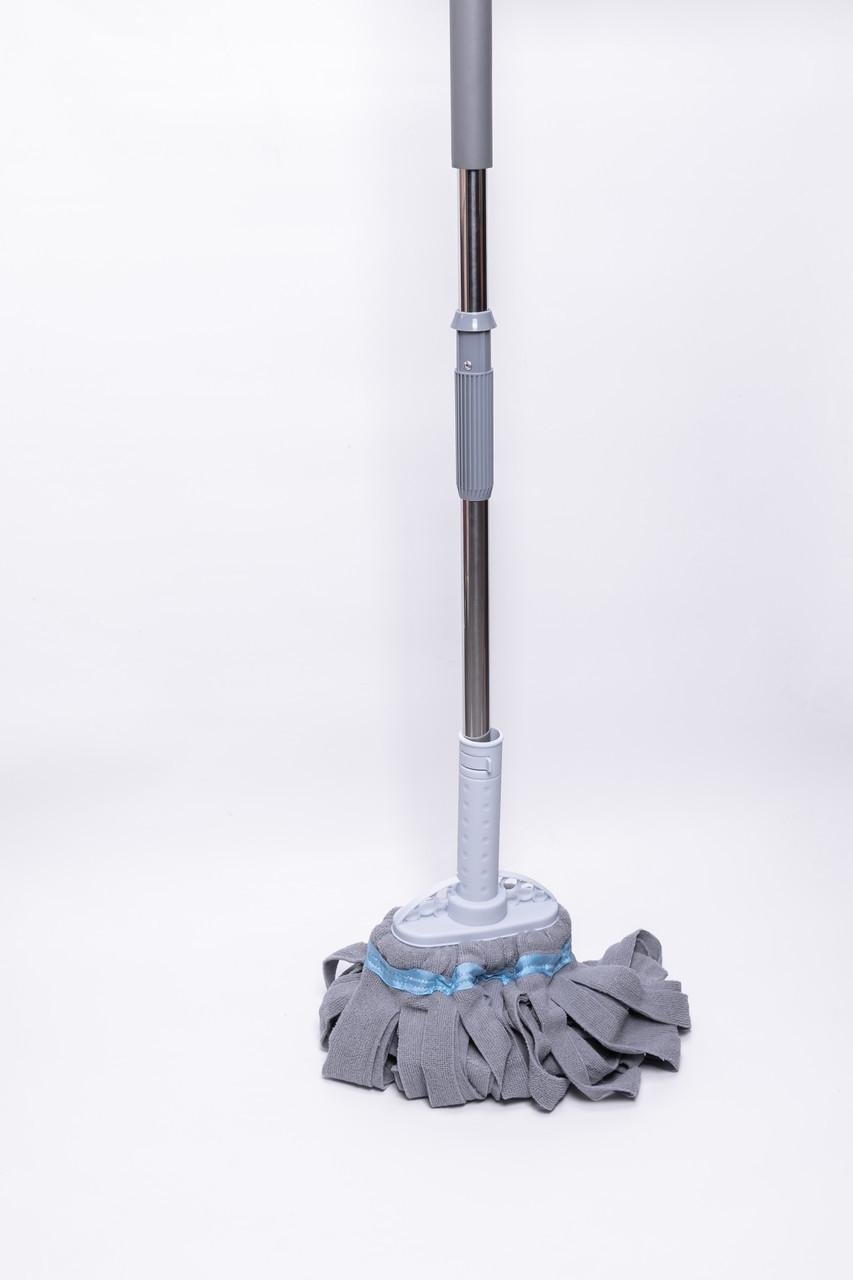 Швабра для влажной уборки с круглой насадкой из прочных волокон и металлической ручкой HP-35015-17 (A-035237) - фото 2 Швабра для влажной уборки с круглой насадкой из прочных волокон и металлической ручкой HP-35015-17 (A-035237) - фото 2