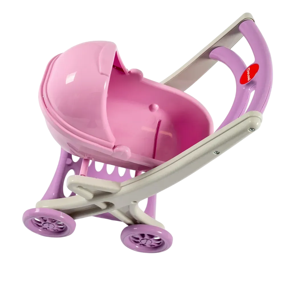 Коляска для кукол и пупсов Doloni Toys из пластика 56 см Серо-розовая (150-98-0121/04) - фото 4 Коляска для кукол и пупсов Doloni Toys из пластика 56 см Серо-розовая (150-98-0121/04) - фото 4