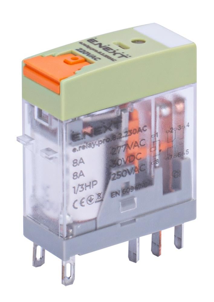 Реле проміжне E.NEXT e.relay.pro.8.2.230AC 8А 2к 230V АC (p091003)