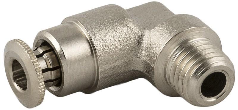 Фитинг угловой AIGNEP 2FD000 с цанговым соединением под трубку 4 мм резьба М10х1 (5810000003)
