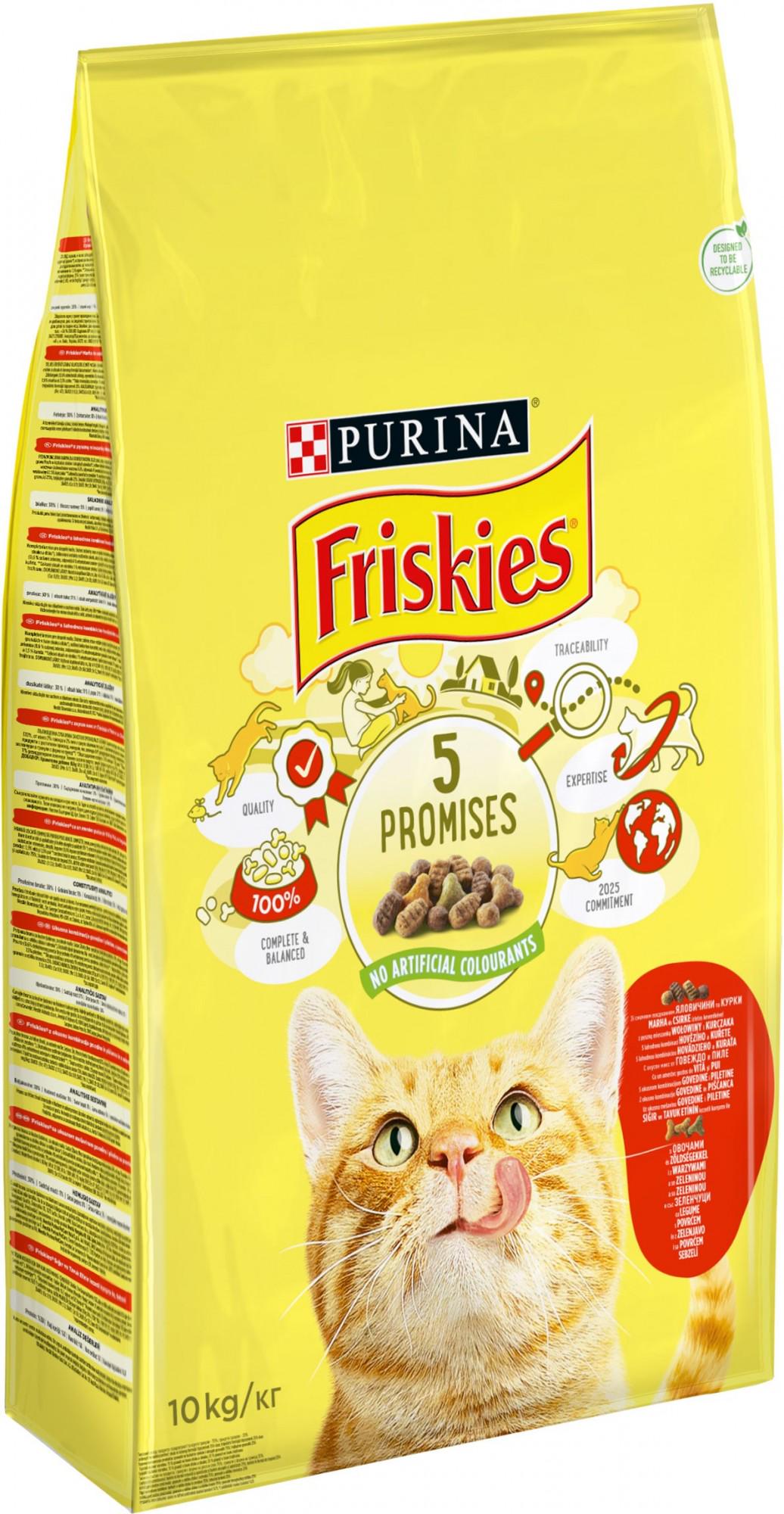 Сухий корм для котів Purina Friskies з яловичиною/куркою та овочами 10 кг (5997204569004)