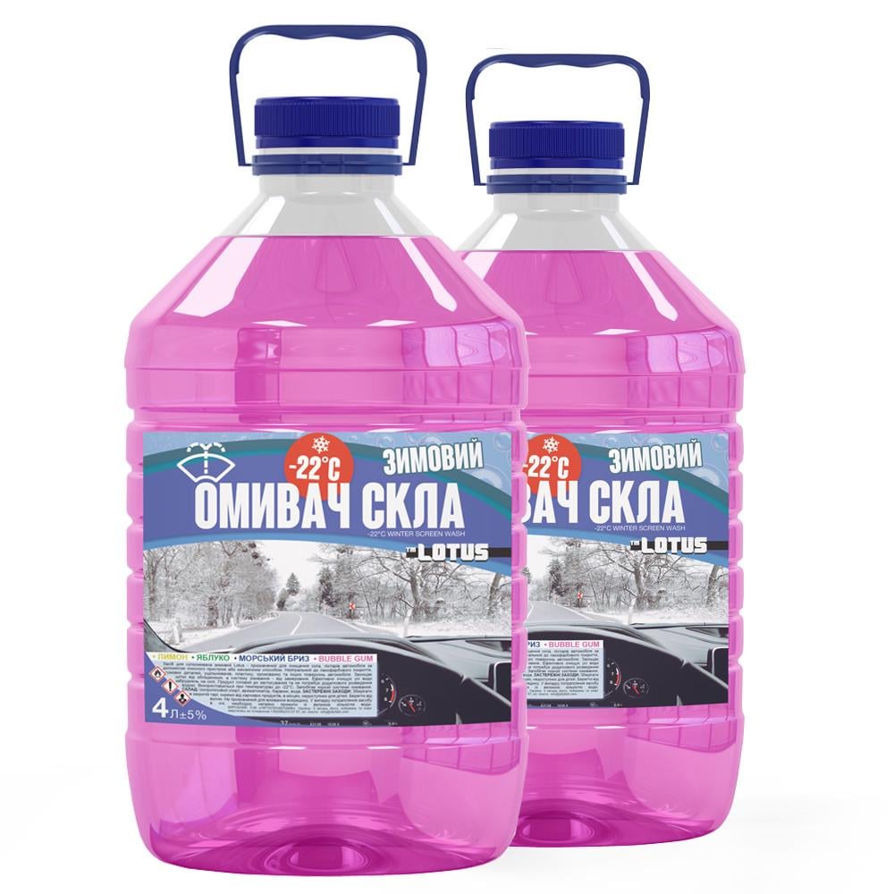 Омивач скла Lotus Bubble Gum зимовий -22 °C 4 л 2 шт.
