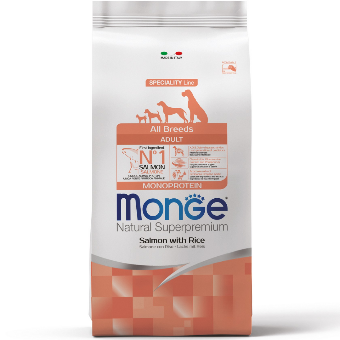 Корм для собак Monge Dog All breeds лосось с рисом 15 кг