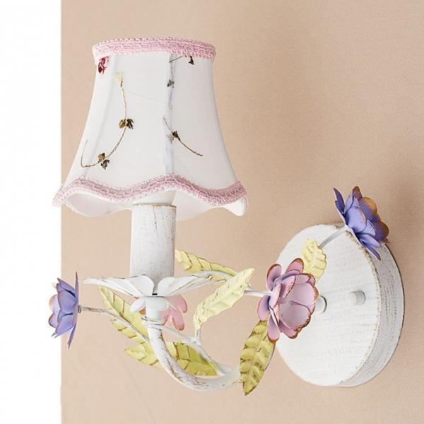 Бра біле з абажуром і квітковим декором Flora (SA019 / 1)