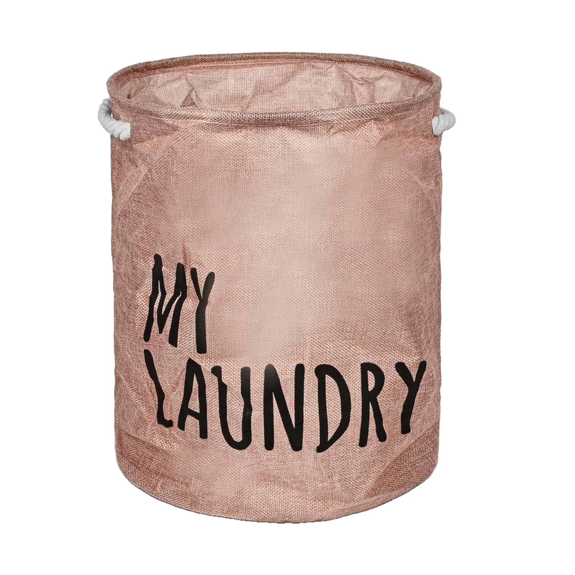 Кошик складаний з ручками Stenson Linen 35х45 см Рожевий (R32355)