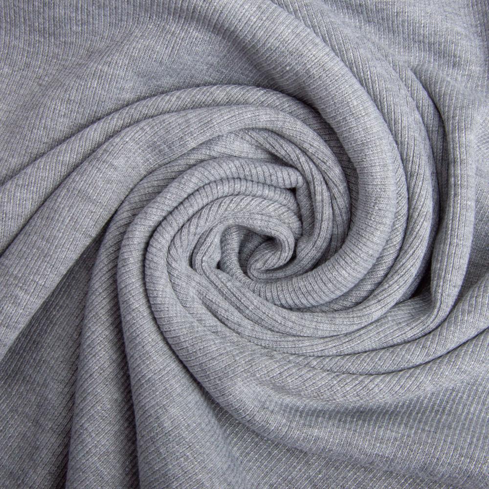 Ткань трикотажное полотно Кашкорсе 300 гр/м2 130 см Серый меланж №2 (25865)