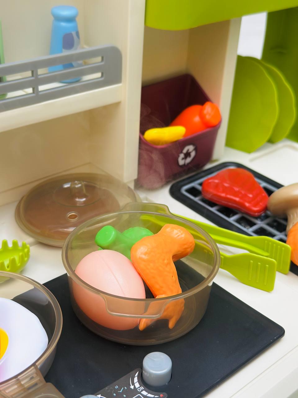 Кухня игровая высотой 100 см и 91 аксессуаром Зеленый (2443) - фото 5 Кухня игровая высотой 100 см и 91 аксессуаром Зеленый (2443) - фото 5