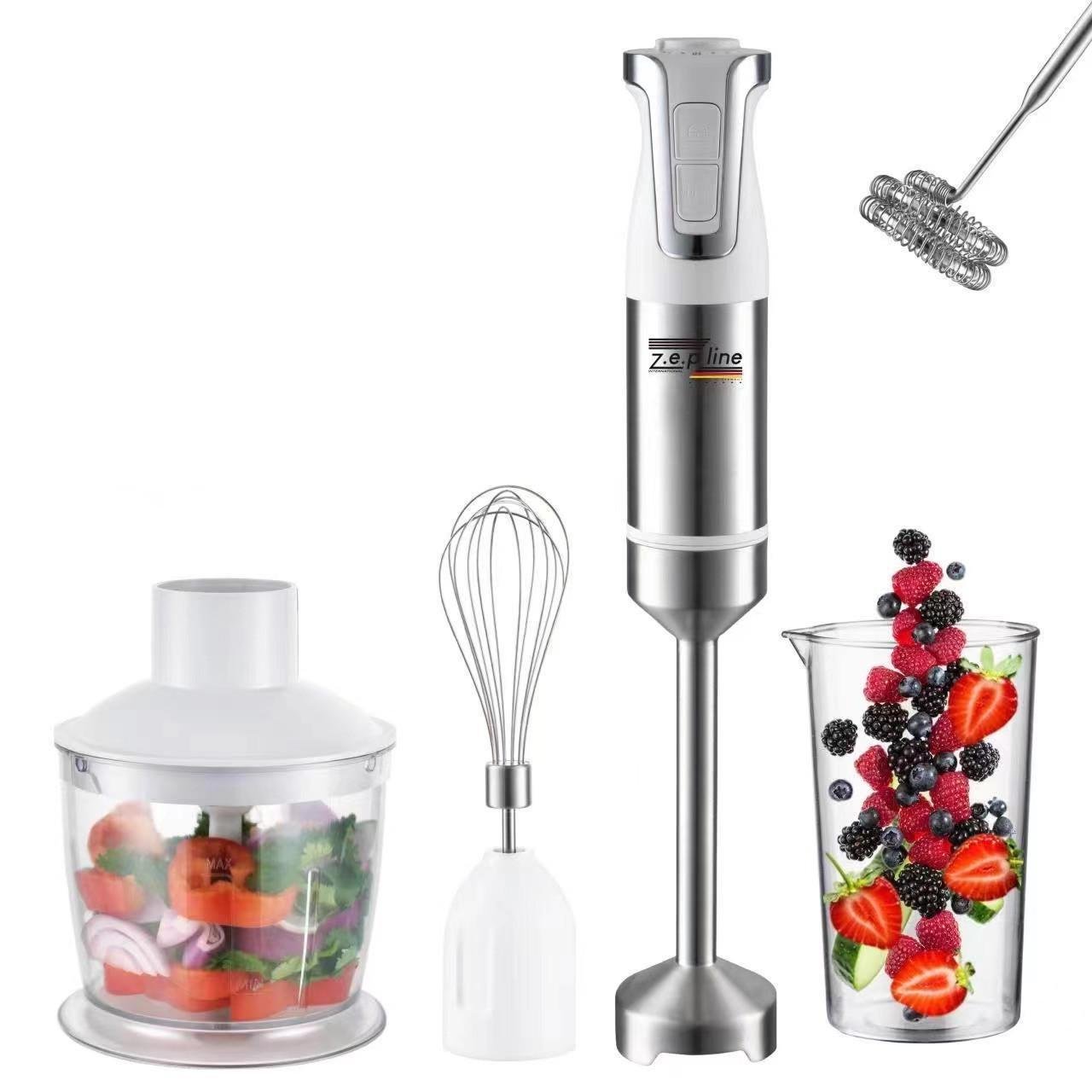 Блендер 5в1 Zepline ZP-073 занурювальний з аксесуарами Білий