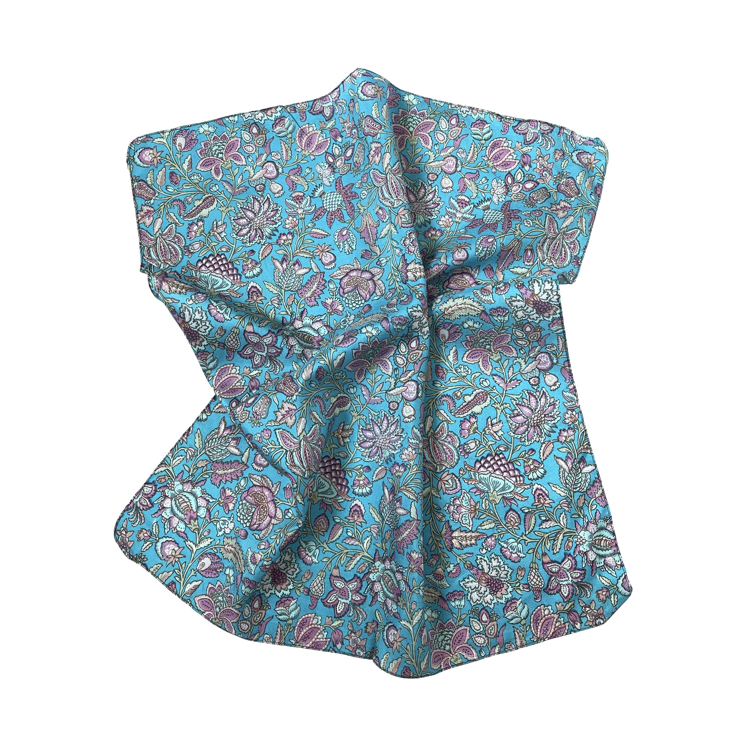 Натуральный шелковый платок Silk Route 50х50 см Голубой (1253)