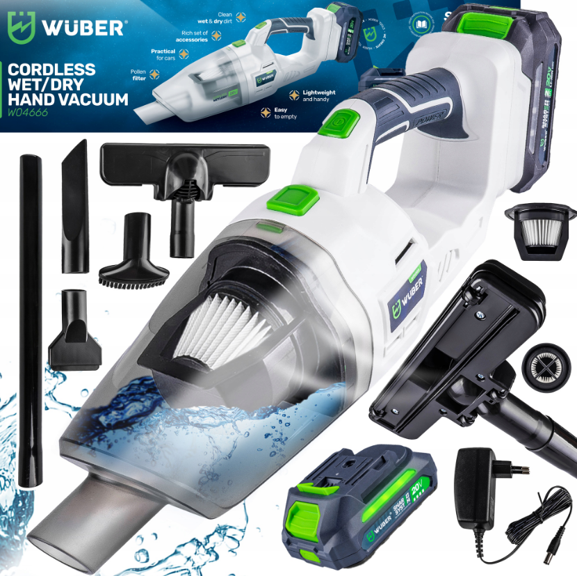 Пилосос акумуляторний ручний Wuber 2в1 120 Вт - фото 2 Пилосос акумуляторний ручний Wuber 2в1 120 Вт - фото 2