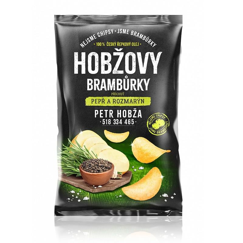 Чипсы картофельные Hobžovy со вкусом перца и розмарина 150 г
