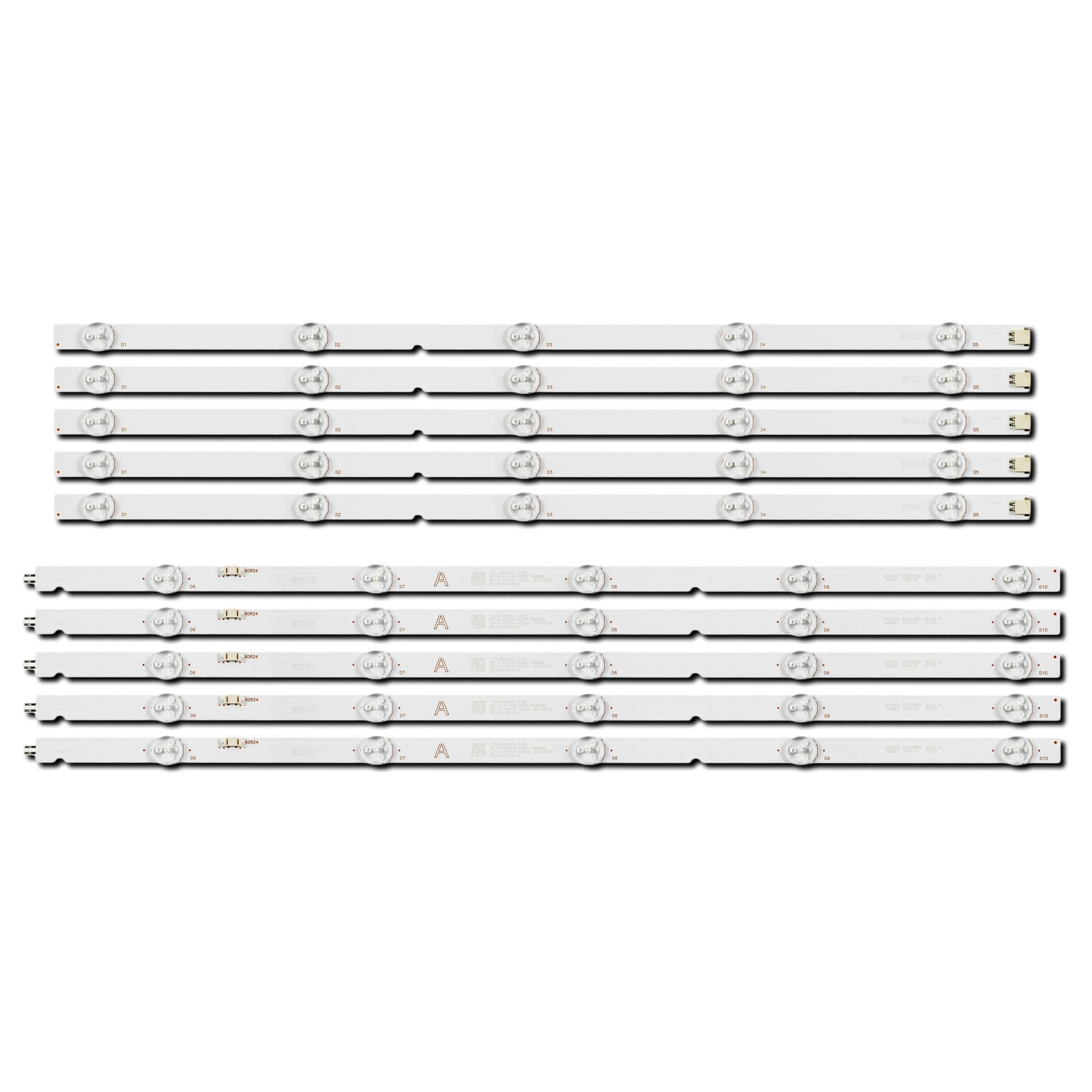 Комплект LED підсвітки для TV RF-AZ550E30-1001A-32 Shineon 2D03859 2D03860 YAL13-0103030D-16-28 55" 10 шт. (ART-15125)