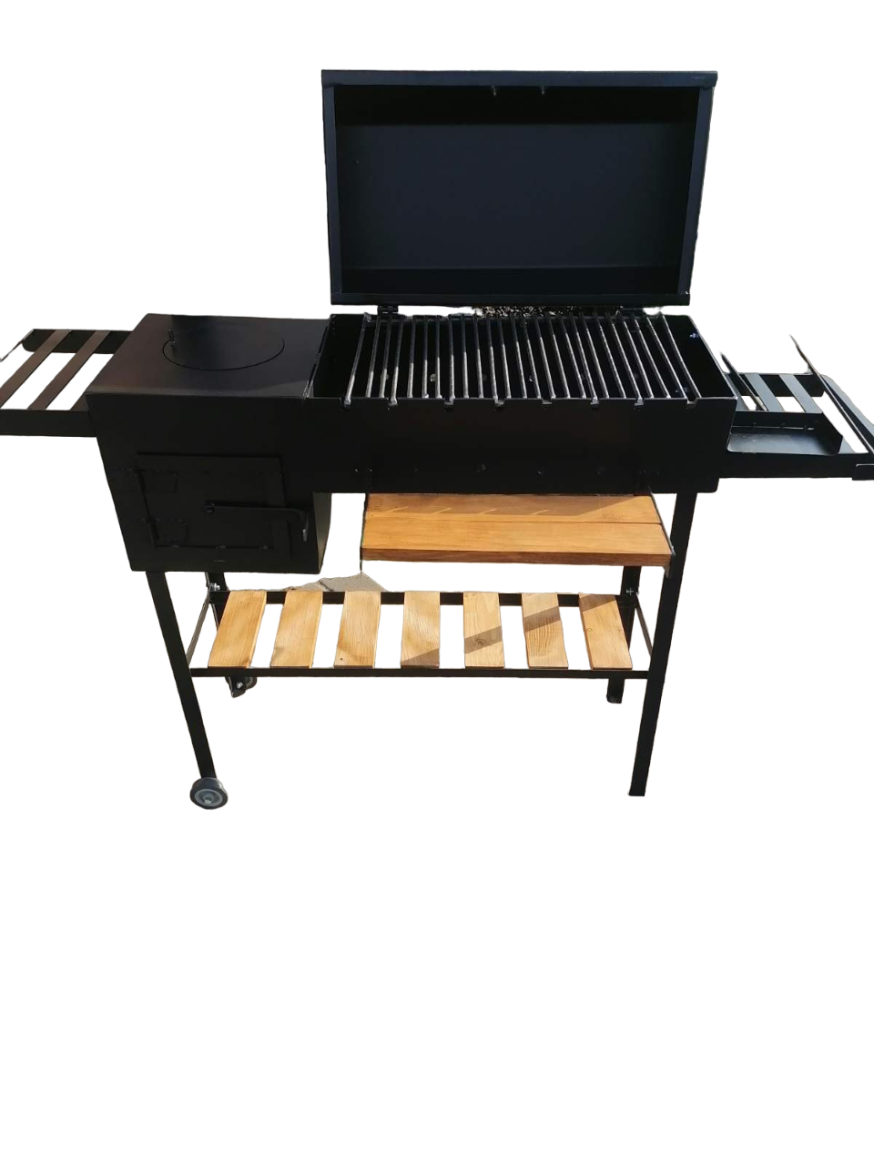 Мангал со съемной жаровней с крышкой и столиком 145х85х60 см 5 мм (14-62-120Т)