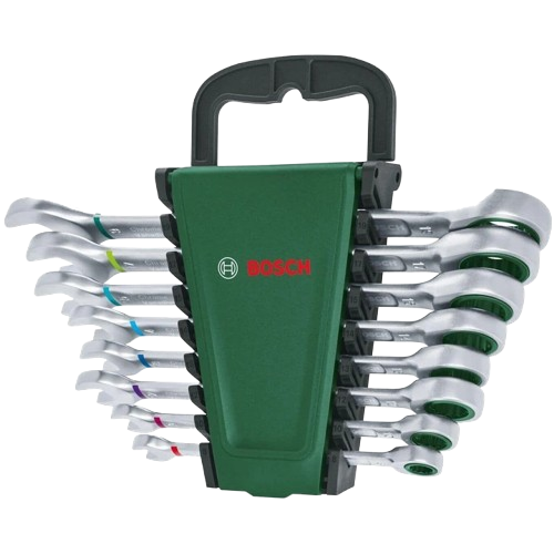 Набор гаечных ключей Bosch с трещоточным механизмом 8 шт. Зеленый (1600A027PS)