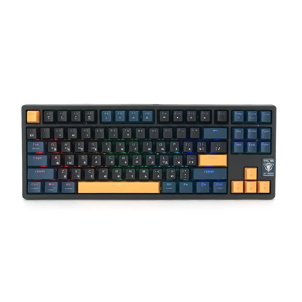 Клавіатура механічна USB JEDEL WKL-102 RGB підсвічування Eng/Укр/Рус 385х160х50 мм Black/Blue (29018)