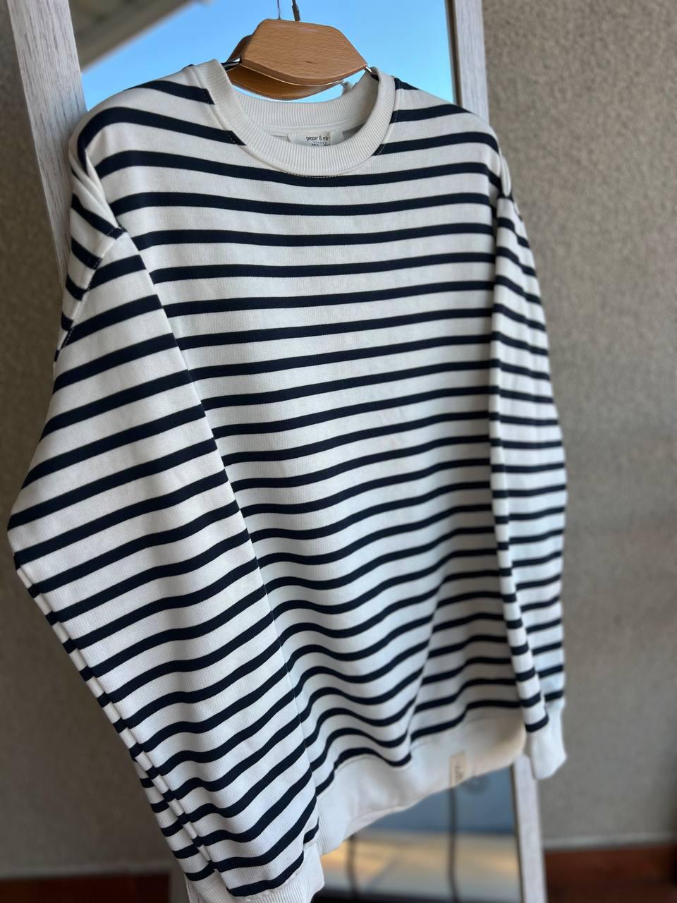 Світшот жіночий PEPPER MINT 24-31 подовжений в смужку OS Білий (892) - фото 3