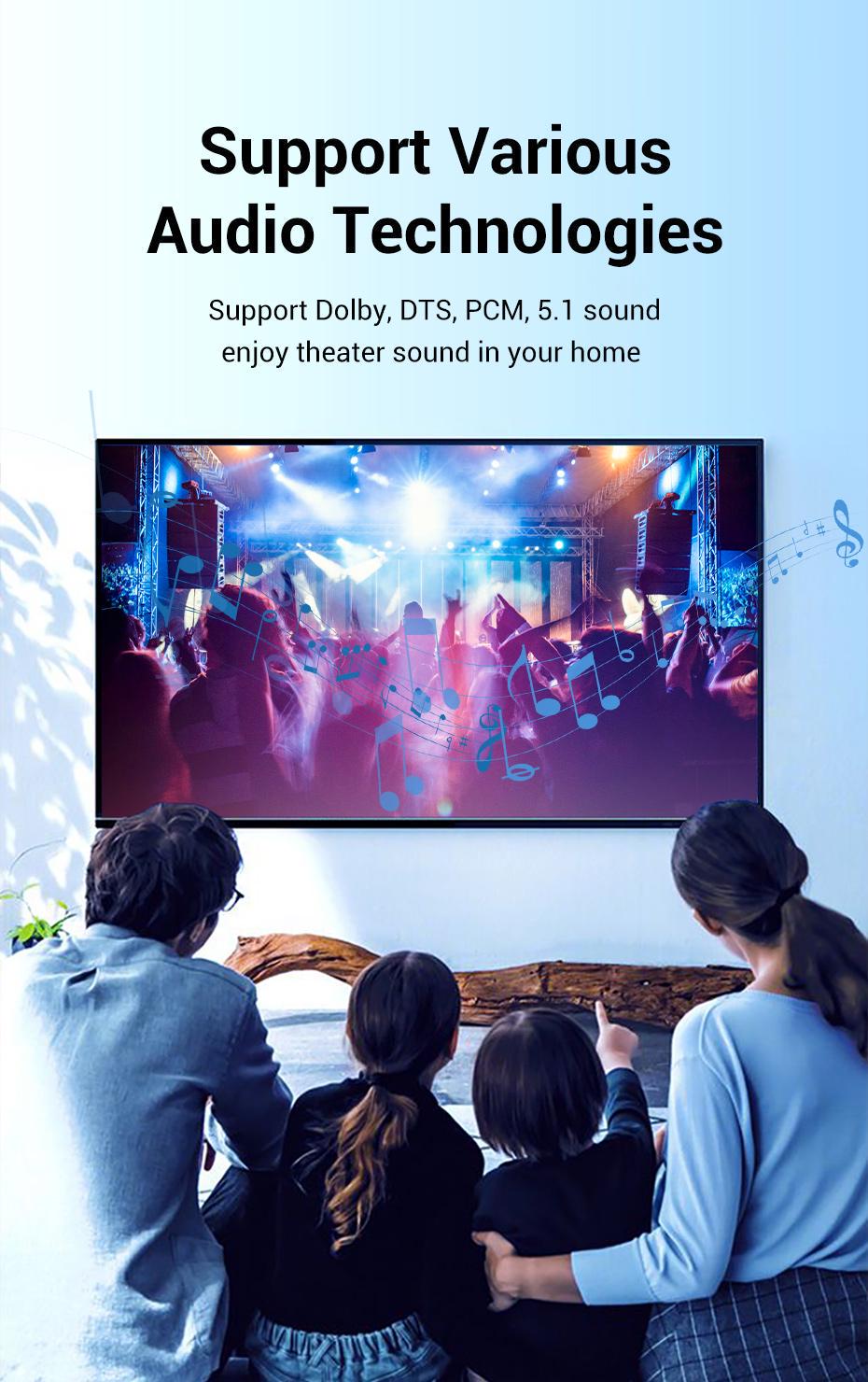 Кабель оптичний Vention Toslink SPDIF Аудіо нейлонове обплетення 5 м Чорний (BAVHJ) - фото 6 Кабель оптичний Vention Toslink SPDIF Аудіо нейлонове обплетення 5 м Чорний (BAVHJ) - фото 6