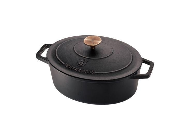 Каструля чавунна Berlinger Haus Black Royal Collection цільна з корпусом для будь-яких плит овальна 30х12 см 4,6 л (2529782618)