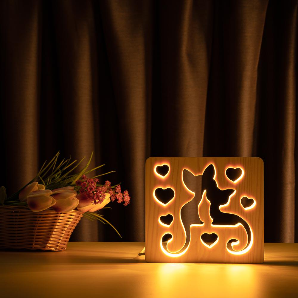 Светильник-ночник LED Коты и любовь из дерева с регулировкой цвета теплый белый (1020358) Светильник-ночник LED Коты и любовь из дерева с регулировкой цвета теплый белый (1020358)