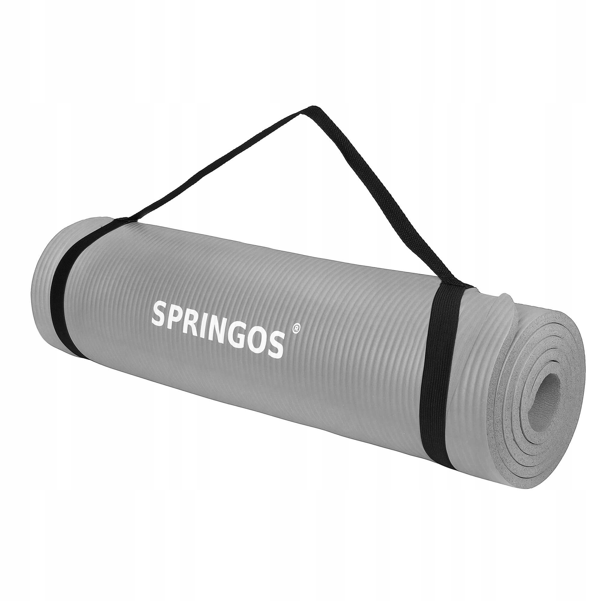 Коврик для йоги и фитнеса Springos NBR 1,5 см YG0041 Light Grey - фото 3